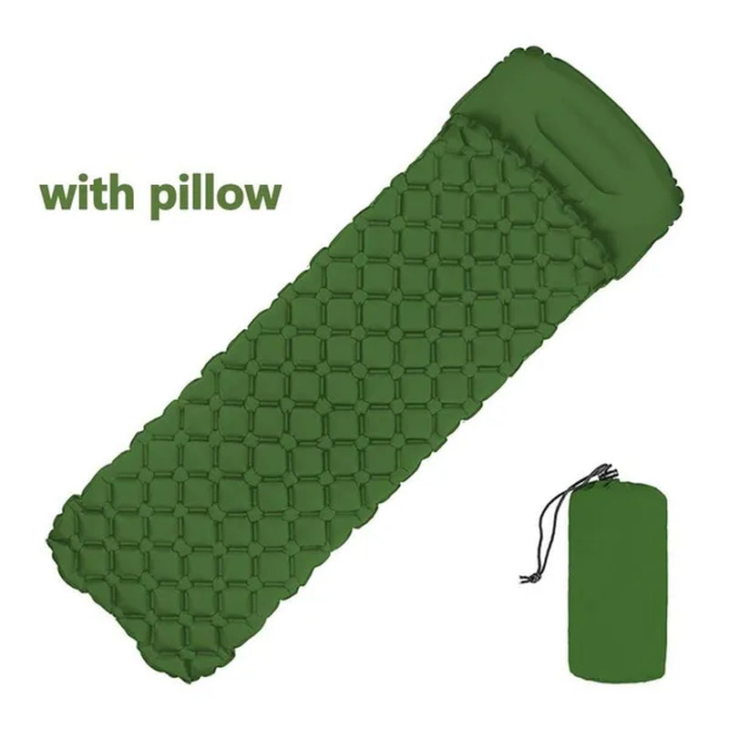 Waterproof Portable Camping Sleeping Pad - Ultralight Compact Inflating Pads, Portable Camping Mat Suit for Outdoor Hiking, Backpacking, Hammock and Travel - Air Cell Design with Folding Carry Bags Accessories,Inflatable Bag Optional(With/Without Pillow)